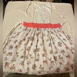 Floral Deer Apron with Polka Dot Top